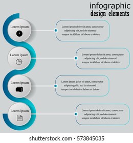 Infographics step by step. Universal abstract element of chart, graph, diagram with 4 steps, options, parts, processes. Vector business template for presentation and training.
