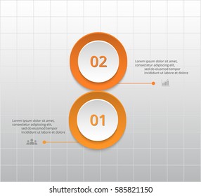 Infographics step by step. Universal abstract element of chart, graph, diagram with 2 steps, options, parts, processes. Vector business template for presentation and training.