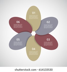 Infographics step by step. Universal abstract element of chart, graph, diagram with 6 steps, options, parts, processes. Vector business template for presentation and training.