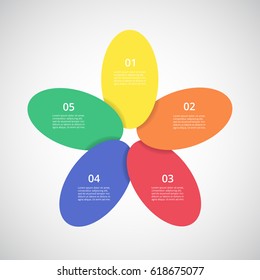 Infographics step by step. Universal abstract element of chart, graph, diagram with 5 steps, options, parts, processes. Vector business template for presentation and training.