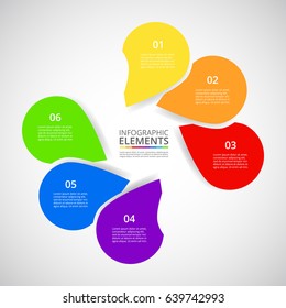 Infographics step by step. Universal abstract element of chart, graph, diagram with 6 steps, options, parts, processes. Vector business template for presentation and training.