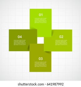 Infographics step by step. Universal abstract element of chart, graph, diagram with 4 steps, options, parts, processes. Vector business template for presentation and training.