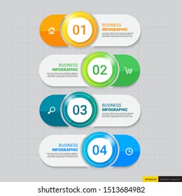 Infographics step design template, Business concept, Can be used for workflow layout, diagram, annual report, web design.Creative banner, label vector.