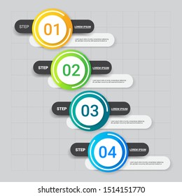 Infographics step design template, Business concept, Can be used for workflow layout, diagram, annual report, web design.Creative banner, label vector.
