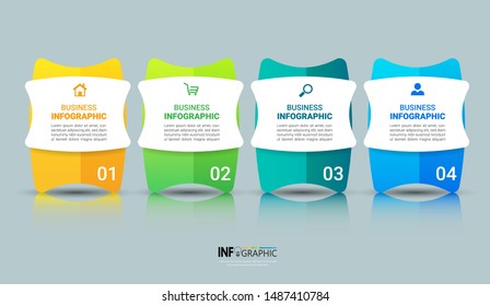 Infographics steps template, can be used for workflow layout, diagram, annual report, web design.Creative banner, label vector.