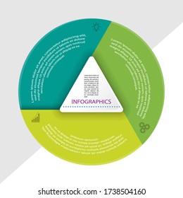 Infographics. Stock vector template of three stages. For web page design, charts, graphs, business plan and Finance, reporting and visual aid. Flat design.
