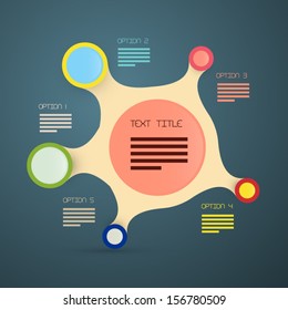 infographics structure with main title and six options