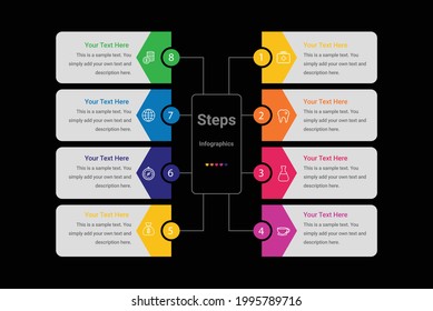 Infographics tag banner 8 option template vector image.