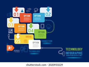 Infographics Technology Concept Design options banner. Vector illustration.