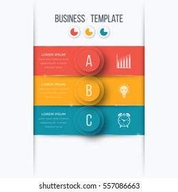Infographics template 3 options with circles. Can be used for workflow layout, diagram, number options, step up options, web design, presentations