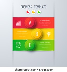 Infographics template 3 options with circles. Can be used for workflow layout, diagram, number options, step up options, web design, presentations