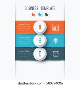 Infographics template 3 options with circles. Can be used for workflow layout, diagram, number options, step up options, web design, presentations