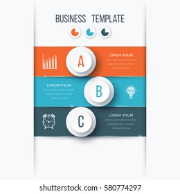 Infographics template 3 options with circles. Can be used for workflow layout, diagram, number options, step up options, web design, presentations