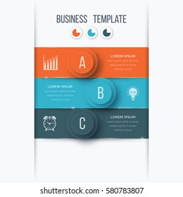 Infographics template 3 options with circles. Can be used for workflow layout, diagram, number options, step up options, web design, presentations
