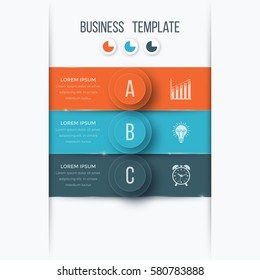 Infographics template 3 options with circles. Can be used for workflow layout, diagram, number options, step up options, web design, presentations