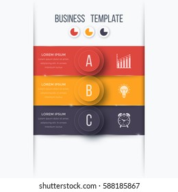 Infographics template 3 options with circles. Can be used for workflow layout, diagram, number options, step up options, web design, presentations