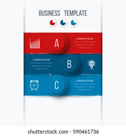 Infographics template 3 options with circles. Can be used for workflow layout, diagram, number options, step up options, web design, presentations