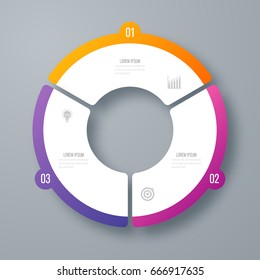 Infographics Template 3 Options With Circles. Can Be Used For Workflow Layout, Diagram, Number Options, Step Up Options, Web Design, Presentations