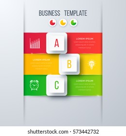 Infographics template 3 options with square. Can be used for workflow layout, diagram, number options, step up options, web design, presentations