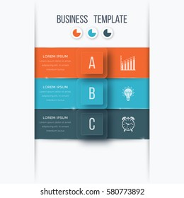 Infographics template 3 options with square. Can be used for workflow layout, diagram, number options, step up options, web design, presentations
