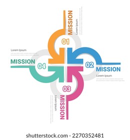 Infographics template with 4 labels, Can be used for workflow layout, diagram, business step options, banner, and web design. Vector eps 10.