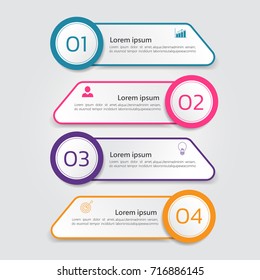 infographics template with 4 options, can be used for workflow layout, diagram, website, corporate report, advertising, marketing. vector.