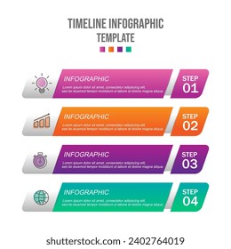 Infographics template 4 options with rectangle banner, can be used for workflow layout, diagram, website, corporate report, advertising, marketing.