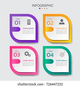 Infographics template with 4 options,can be used for workflow layout, diagram, website, corporate report, advertising, marketing.vector illustration