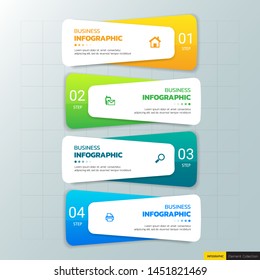 Infographics template 4 steps with rectangle banner.