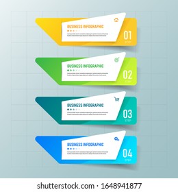 Infographics template 4 steps with rectangle banner.