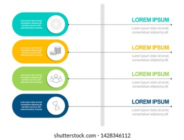Infographics template 5 options with circle. Data and information visualization. Dynamic infographics stylish geometric. element for design business invitations, gift cards, flyers and brochures