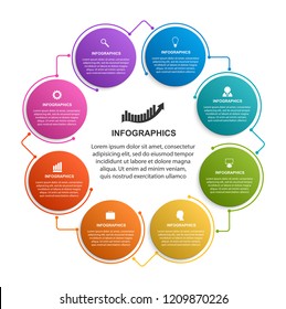 Infographics template with 8 options or steps. Infographics for business presentations or information banner.