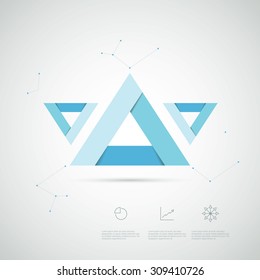 Infographics template abstract shapes. Presentation layout with triangles and charts icons. Eps10 vector illustration.