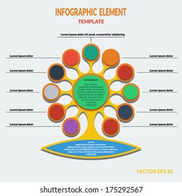 Infographics template. Abstract tree with roots style metaball. Vector illustration.