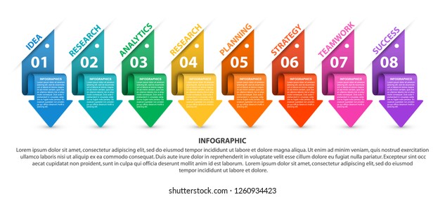 Infographics template with arrows. Infographics for business presentations or information banner.