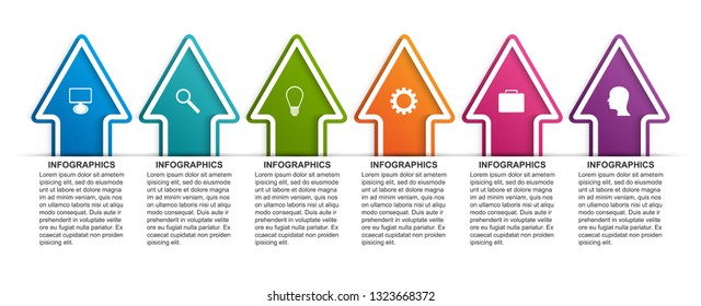 Infographics template with arrows. Infographics for business presentations or information banner.