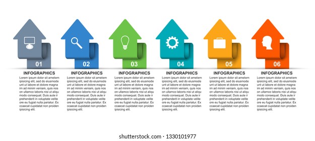 Infographics template with arrows. Infographics for business presentations or information banner.