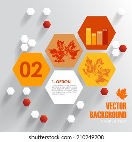 Infographics template, autumn fall concept, vector illustration background