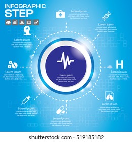 Infographics template for business, education, health, banners, brochures, flyers. Vector illustration.