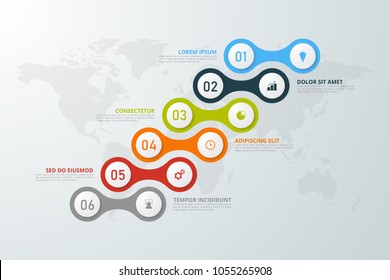 
Infographics template for business, education, web design, banners, brochures, flyers. Vector illustration.