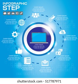 Infographics template for business, education, web design, banners, brochures, flyers. Vector illustration.