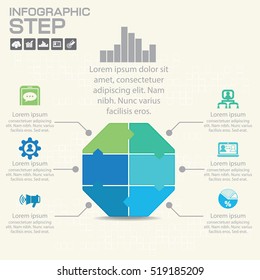 Infographics template for business, education, web design, banners, brochures, flyers. Vector illustration.