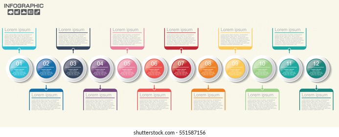 Infographics template for business, education, web design, banners, brochures, flyers. Vector illustration.