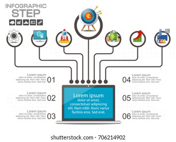 Infographics template for business, education, web design, banners, brochures, flyers. Vector illustration.