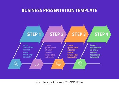 Plantilla de infografía para presentación de negocios. Ilustración de color del vector.
