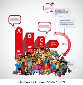 Infografik-Vorlage mit Cartoon-Charakter, Vektorgrafik