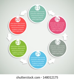 Infographics template with circular banners. Vector illustration.