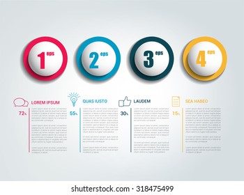 Infographics template. Color arrows with text fields. Simply vector design.