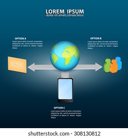 Infographics template - communications. Isometric design. EPS10 vector