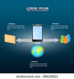 Infographics template - communications. Isometric design. EPS10 vector